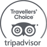 This image shows the TripAdvisor Travelers' Choice logo, featuring an owl symbol and the text "travellers' choice" above "tripadvisor."